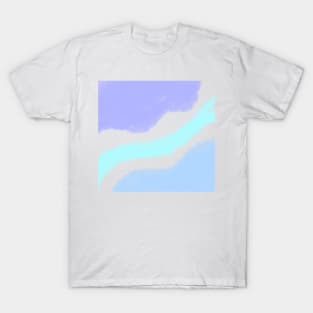 Blue pink purple watercolor abstract art T-Shirt